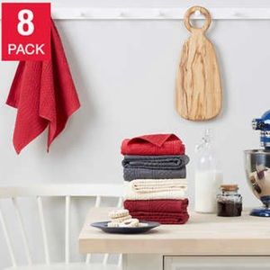 KitchenAid Antimicrobial Kitchen Towels, 8-pack Red Gray Cream Maroon NEW